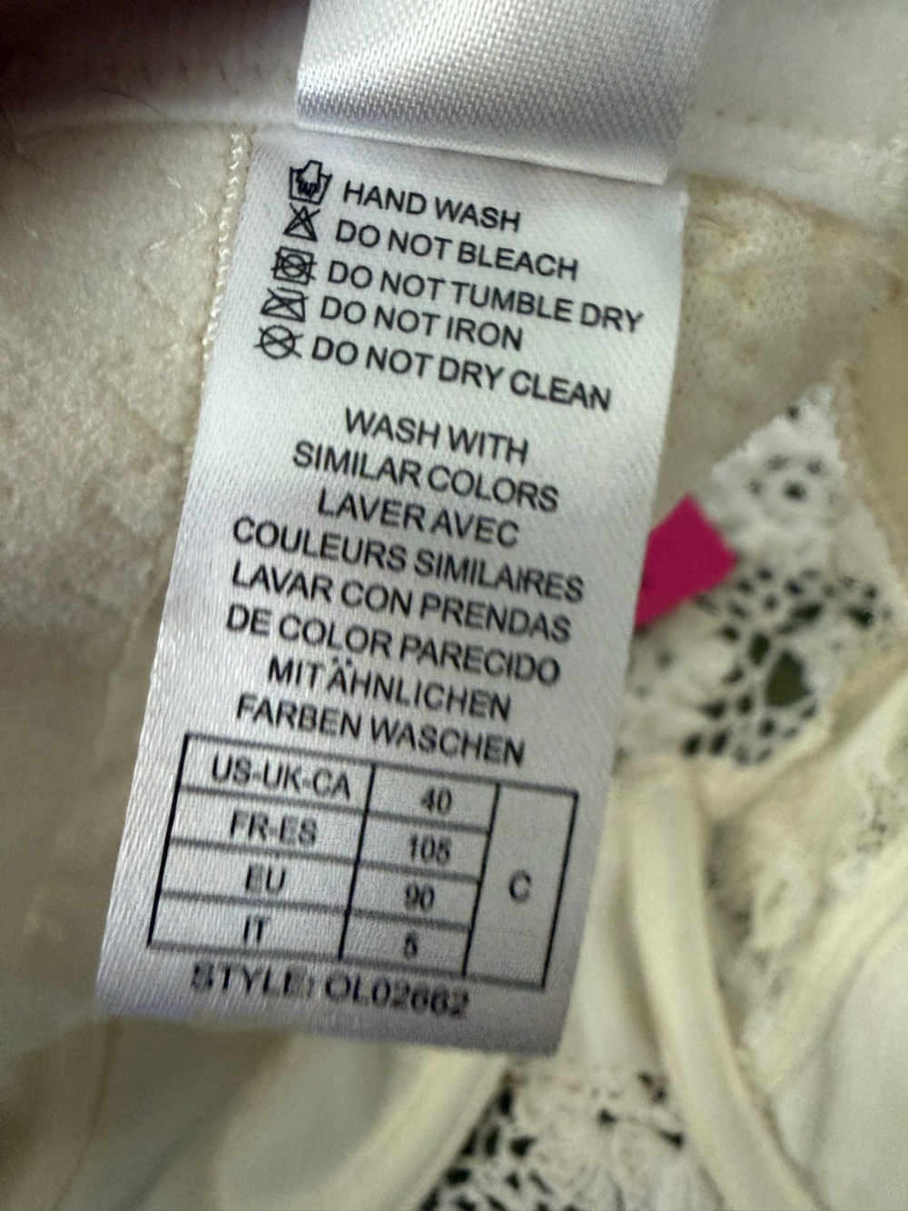 O’ Lingerie Underwire Lace Bra in Ivory Whitney 40C - Picture 3 of 12
